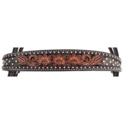 Circle Y Saddlery Dark Flash Arizona Flower Browband Headstall -Cowboy Essentials Shop 1008 12 SC 2
