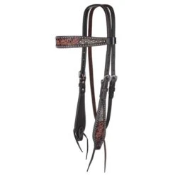 Circle Y Saddlery Dark Flash Arizona Flower Browband Headstall -Cowboy Essentials Shop 1008 12 SC pg 20234