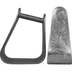 NRS Angled Engraved 3in Roper Stirrup