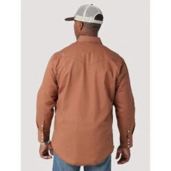 Wrangler Men's Brown Flannel Lined Work Shirt -Cowboy Essentials Shop 112317153 02