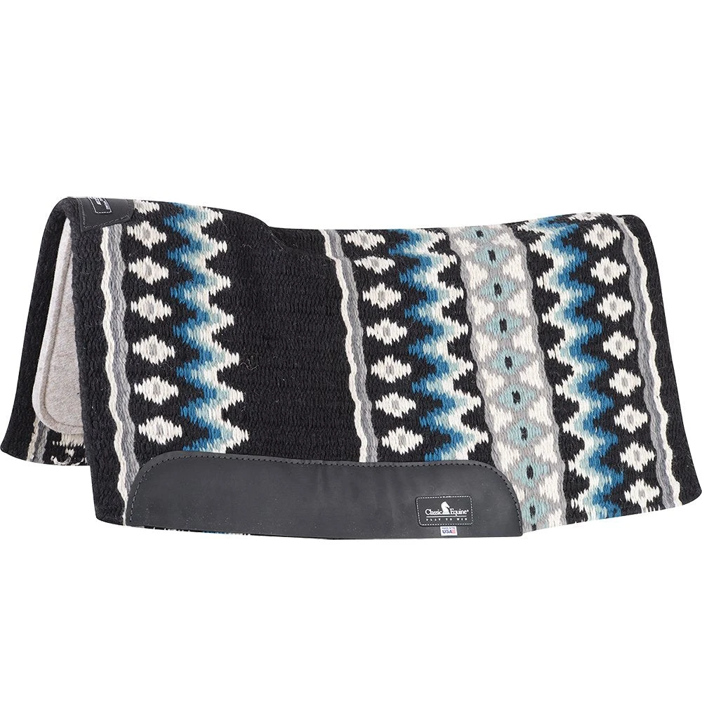 Classic Contour Wool Top Felt 32 X 34 Saddle Pad Black/Seafoam 3 Classic Contour Wool Top Felt 32 X 34 Saddle Pad Black/Seafoam
