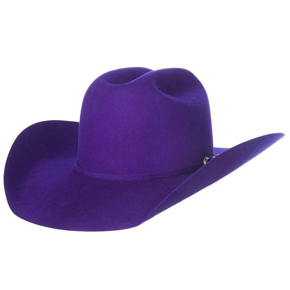 Rodeo King 7X Purple Self Band 4 1/4in. Brim Open Crown Felt Cowboy Hat 3 Rodeo King 7X Purple Self Band 4 1/4in. Brim Open Crown Felt Cowboy Hat
