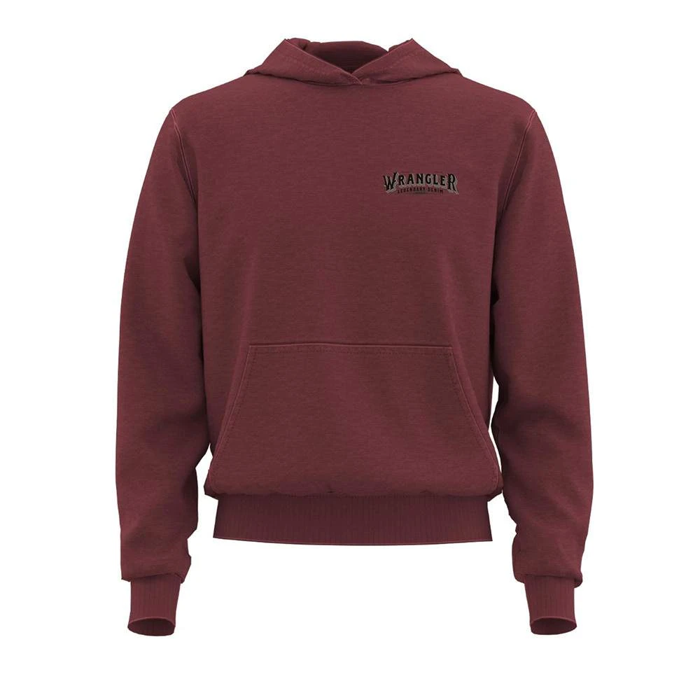 Wrangler Men's Burgundy Buffalo Graphic Hoodie 3 Wrangler Men's Burgundy Buffalo Graphic Hoodie