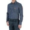 Wrangler Mens FR Flame Resistant Long Sleeve Twill Work Shirt