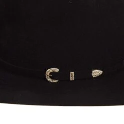 American Hats 40X Black Open Crown 4-1/4in. Brim Felt Cowboy Hat -Cowboy Essentials Shop 40XBLKS42 2