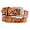 Western Fashion Men's Twisted X Tan Floral Brown Buckstitch Belt -Cowboy Essentials Shop 76401 default l