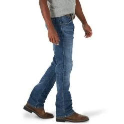 Wrangler Men's Retro Green Jean 77 Slim -Cowboy Essentials Shop 77MWPME 2