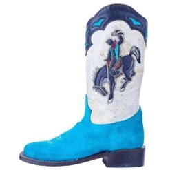 Corral Women`s Blue Suede Inlay Cowgirl Boot -Cowboy Essentials Shop A4210 3