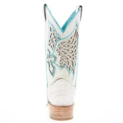 Corral Women's White Inlay Turquoise Embroidery 12 In Top Square Toe Boot -Cowboy Essentials Shop A4334 04