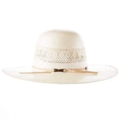 American Hats AHC JC4200 2 Cord Champagne Band 4 1/4in. Brim Open Crown Straw Cowboy Hat -Cowboy Essentials Shop JC4200S2CCHAMP42 2
