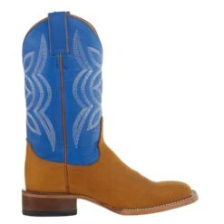 Justin Boots Women's Hayes Tan 11` Blue Square Toe Boot -Cowboy Essentials Shop JP2601 5