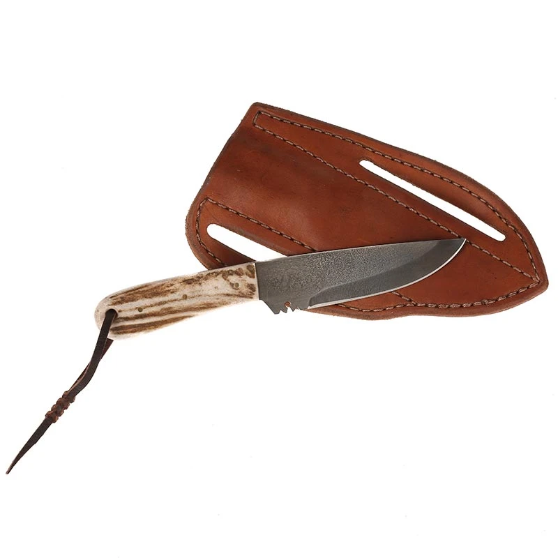 Nrs Ranch Knives Cowtown Knife Abilene W/ Plain Leather Pancake Sheath 5 Nrs Ranch Knives Cowtown Knife Abilene W/ Plain Leather Pancake Sheath - Image 3