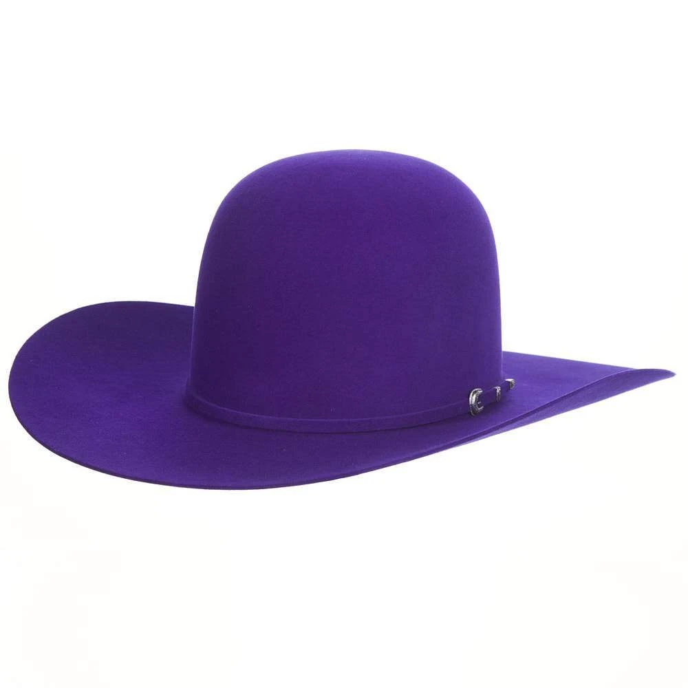 Rodeo King 7X Purple Self Band 4 1/4in. Brim Open Crown Felt Cowboy Hat 4 Rodeo King 7X Purple Self Band 4 1/4in. Brim Open Crown Felt Cowboy Hat - Image 2