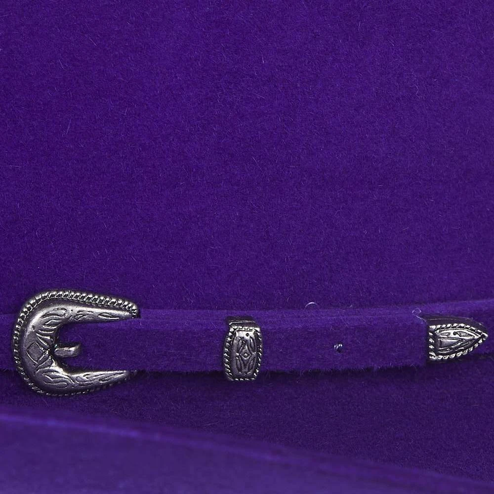 Rodeo King 7X Purple Self Band 4 1/4in. Brim Open Crown Felt Cowboy Hat 5 Rodeo King 7X Purple Self Band 4 1/4in. Brim Open Crown Felt Cowboy Hat - Image 3