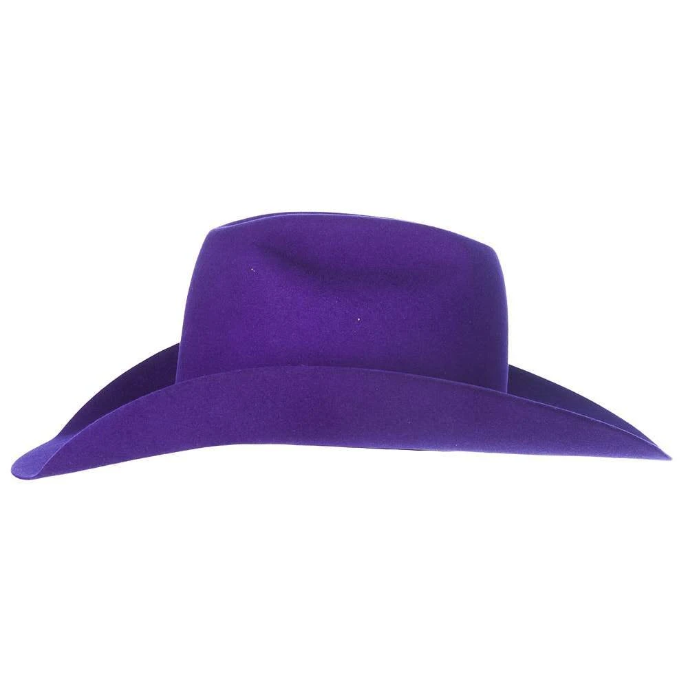 Rodeo King 7X Purple Self Band 4 1/4in. Brim Open Crown Felt Cowboy Hat 7 Rodeo King 7X Purple Self Band 4 1/4in. Brim Open Crown Felt Cowboy Hat - Image 5